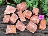 Natural Sunset Orange Rhombohedron Calcite Specimens x 12 From Spitzkop, Namibia