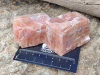 Natural Sunset Orange Rhombohedron Calcite Specimens x 12 From Spitzkop, Namibia