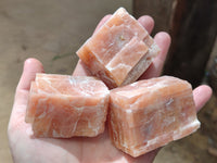 Natural Sunset Orange Rhombohedron Calcite Specimens x 12 From Spitzkop, Namibia