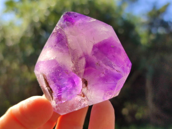 Polished Window Amethyst Quartz Points x 6 From Akansobe, Madagascar