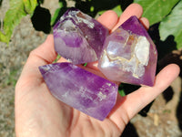 Polished Window Amethyst Quartz Points x 6 From Akansobe, Madagascar