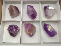Polished Window Amethyst Quartz Points x 6 From Akansobe, Madagascar