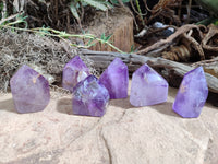Polished Window Amethyst Quartz Points x 6 From Akansobe, Madagascar