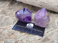 Polished Window Amethyst Quartz Points x 6 From Akansobe, Madagascar
