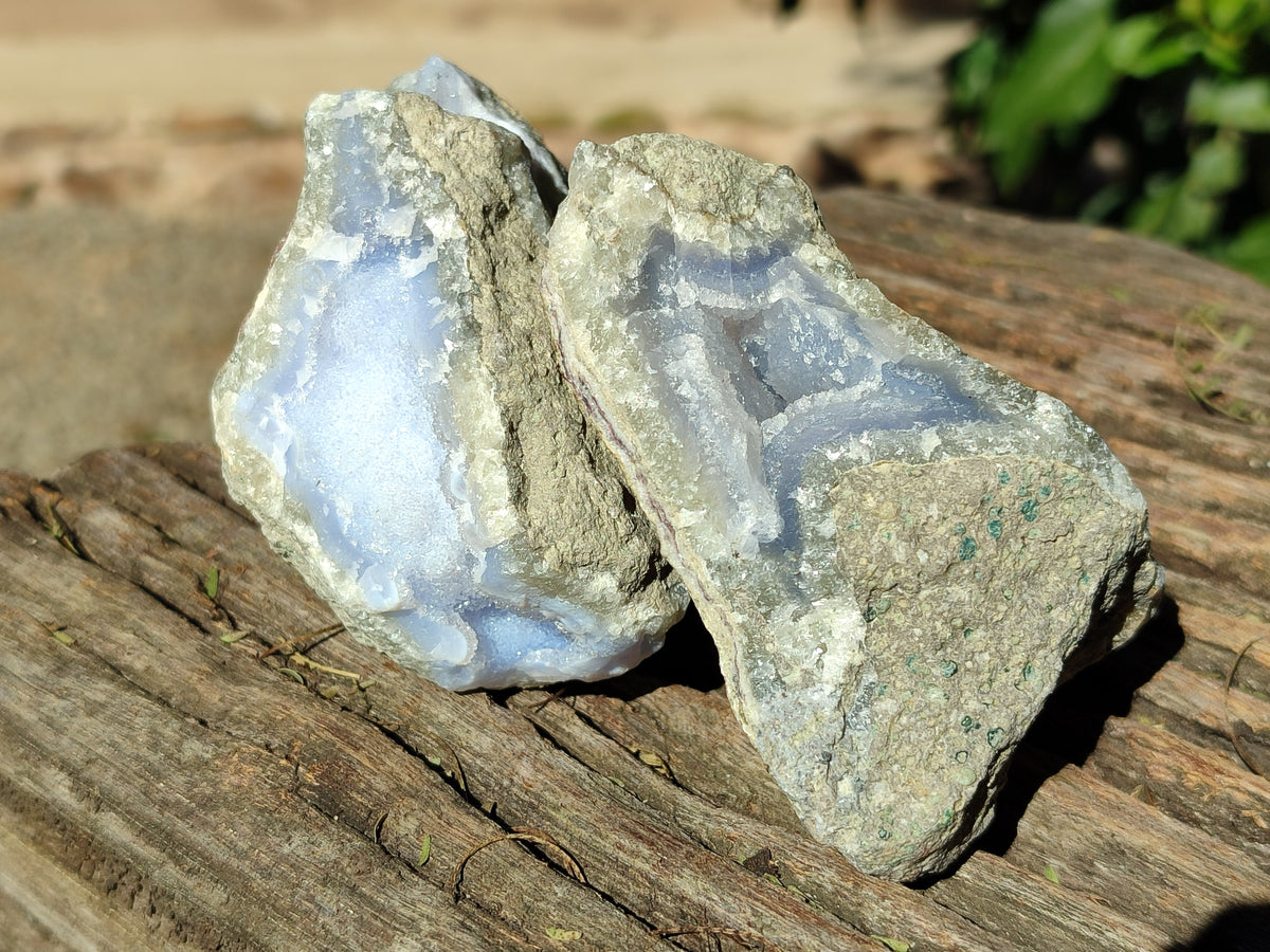 Natural Blue Lace Agate Geode Specimens x 12 From Nsanje, Malawi - Toprock Gemstones and Minerals 