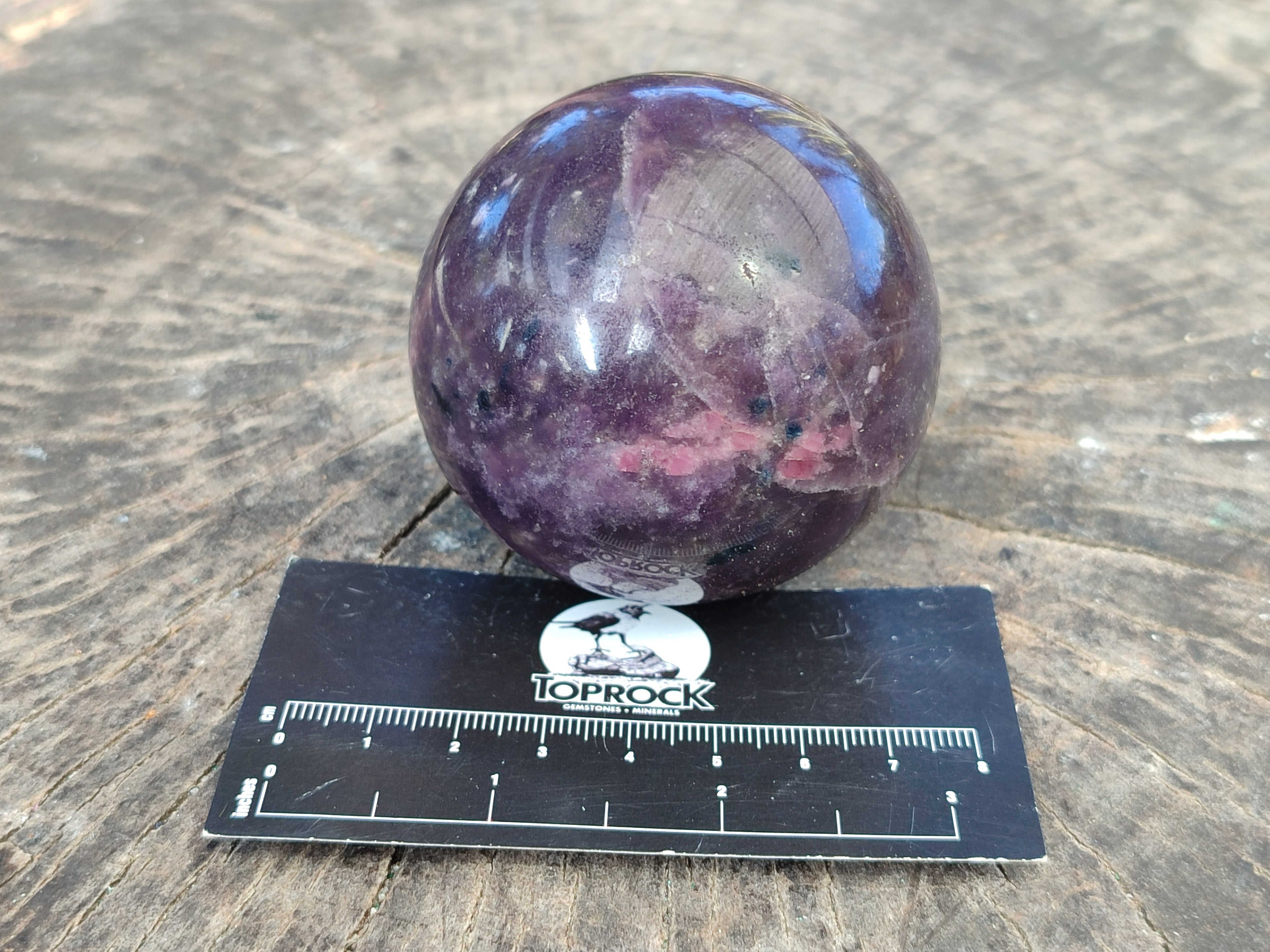 Polished Lepidolite with Pink Rubellite and Blue Lithium Spheres x 4 From Ambatondrazaka, Madagascar - Toprock Gemstones and Minerals 