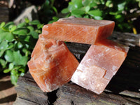 Natural Sunset Orange Rhombohedron Calcite Specimens x 24 From Spitzkop, Namibia