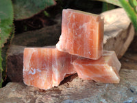 Natural Sunset Orange Rhombohedron Calcite Specimens x 24 From Spitzkop, Namibia