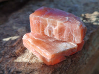 Natural Sunset Orange Rhombohedron Calcite Specimens x 24 From Spitzkop, Namibia
