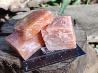 Natural Sunset Orange Rhombohedron Calcite Specimens x 24 From Spitzkop, Namibia