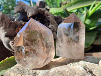 Polished Smokey Quartz Crystals x 2 From Madagascar