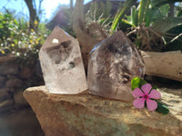 Polished Smokey Quartz Crystals x 2 From Madagascar