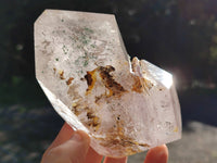 Polished Window Quartz Points with Rutile and Chlorite Moss Inclusions x 2 from Madagascar