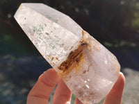 Polished Window Quartz Points with Rutile and Chlorite Moss Inclusions x 2 from Madagascar