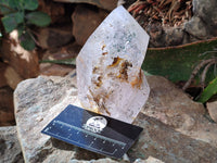 Polished Window Quartz Points with Rutile and Chlorite Moss Inclusions x 2 from Madagascar