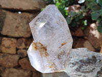 Polished Window Quartz Points with Rutile and Chlorite Moss Inclusions x 2 from Madagascar
