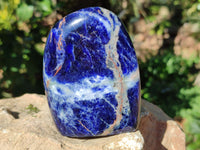 Polished Sodalite Standing Free Forms x 3 From Kunene River, Namibia