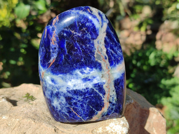 Polished Sodalite Standing Free Forms x 3 From Kunene River, Namibia