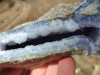 Natural Blue Lace Agate Geode Specimens x 6 From Nsanje, Malawi