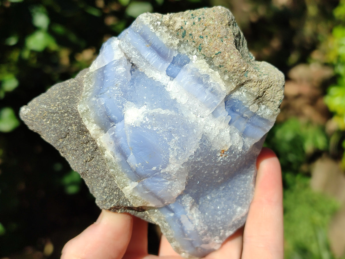 Natural Blue Lace Agate Geode Specimens x 6 From Nsanje, Malawi - Toprock Gemstones and Minerals 