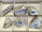 Natural Blue Lace Agate Geode Specimens x 6 From Nsanje, Malawi - Toprock Gemstones and Minerals 
