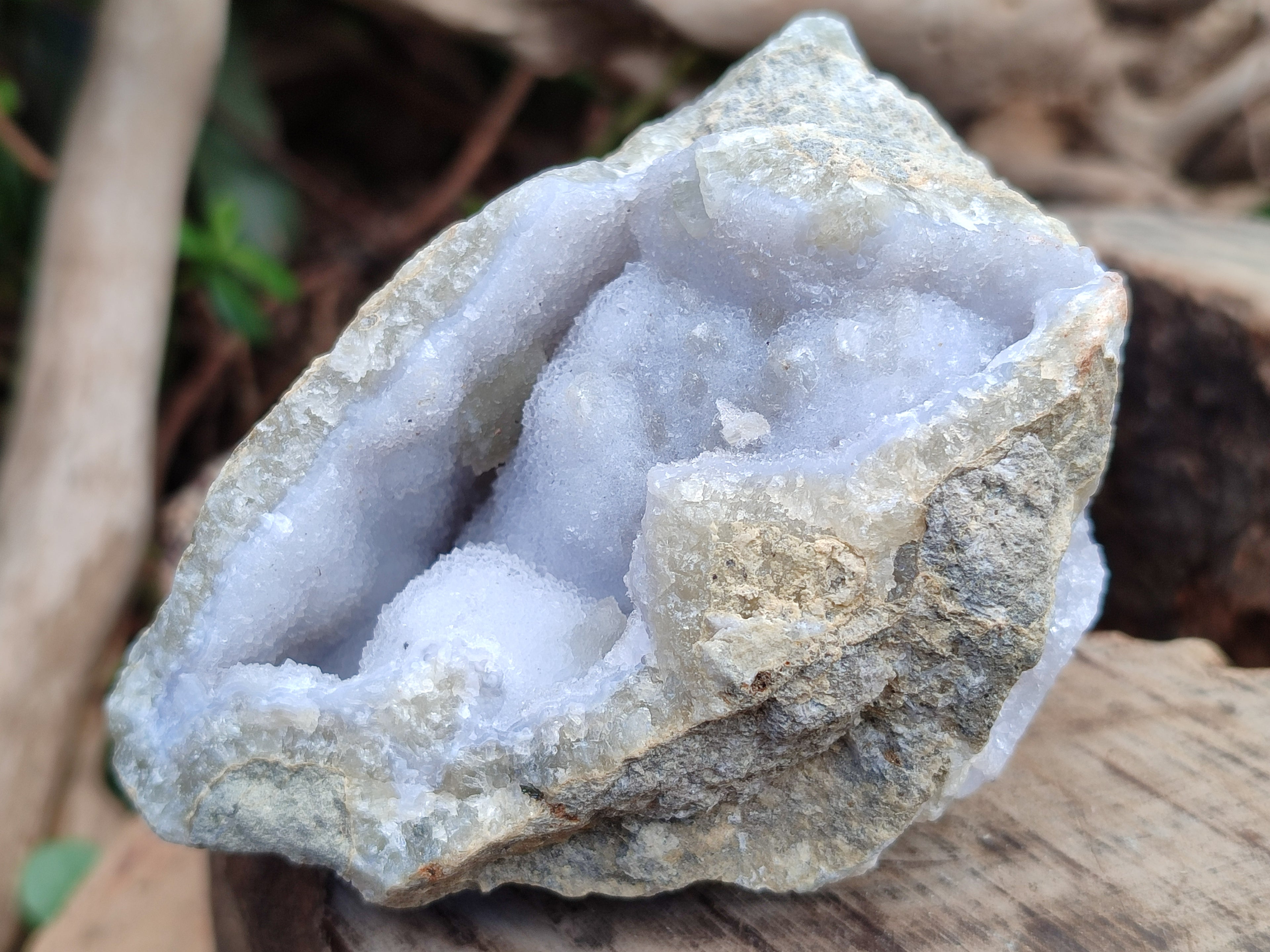 Natural Blue Lace Agate Geode Specimens x 6 From Nsanje, Malawi - Toprock Gemstones and Minerals 