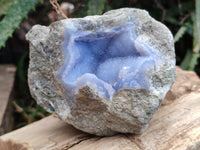 Natural Blue Lace Agate Geode Specimens x 6 From Nsanje, Malawi