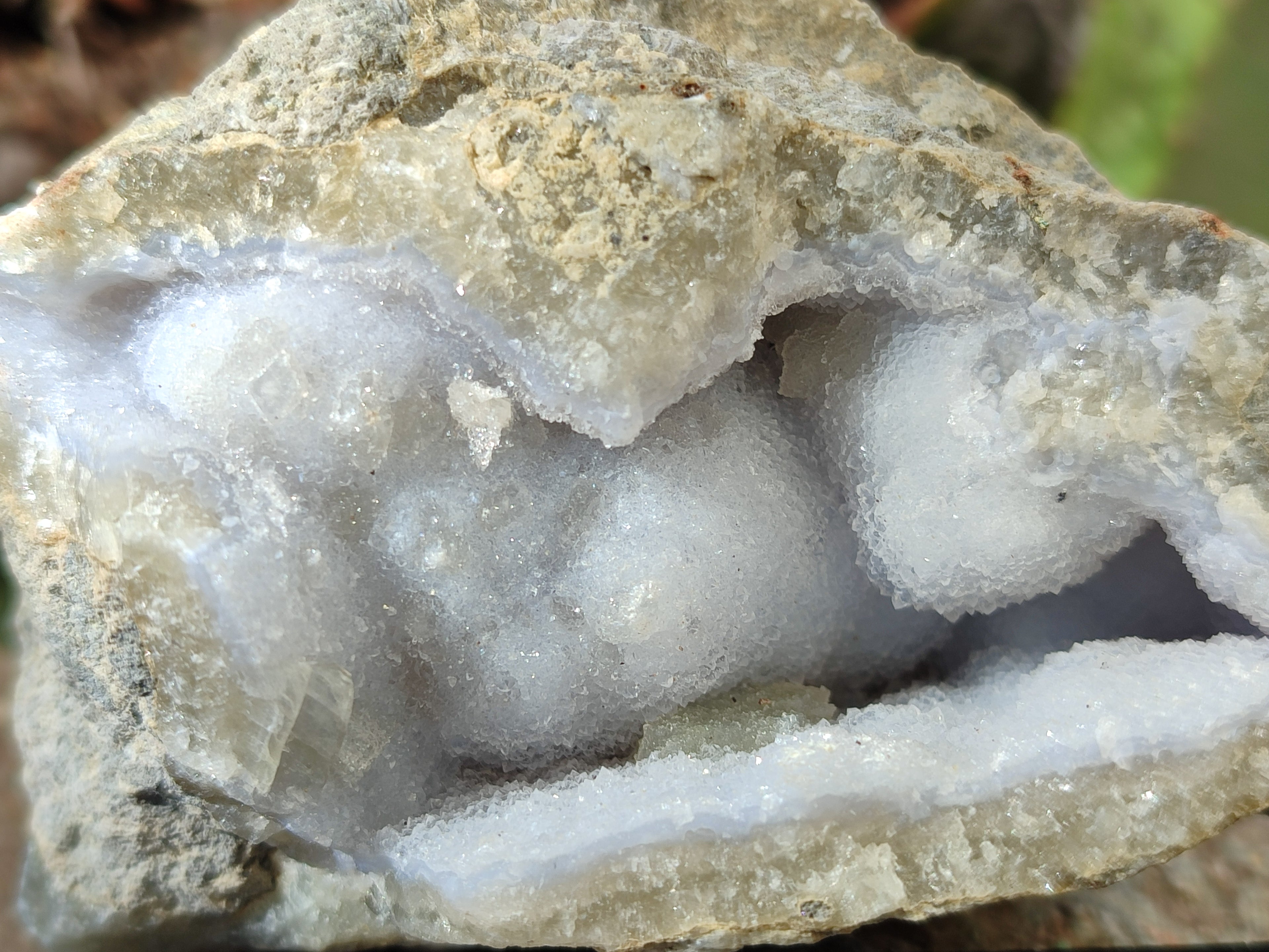 Natural Blue Lace Agate Geode Specimens x 6 From Nsanje, Malawi - Toprock Gemstones and Minerals 