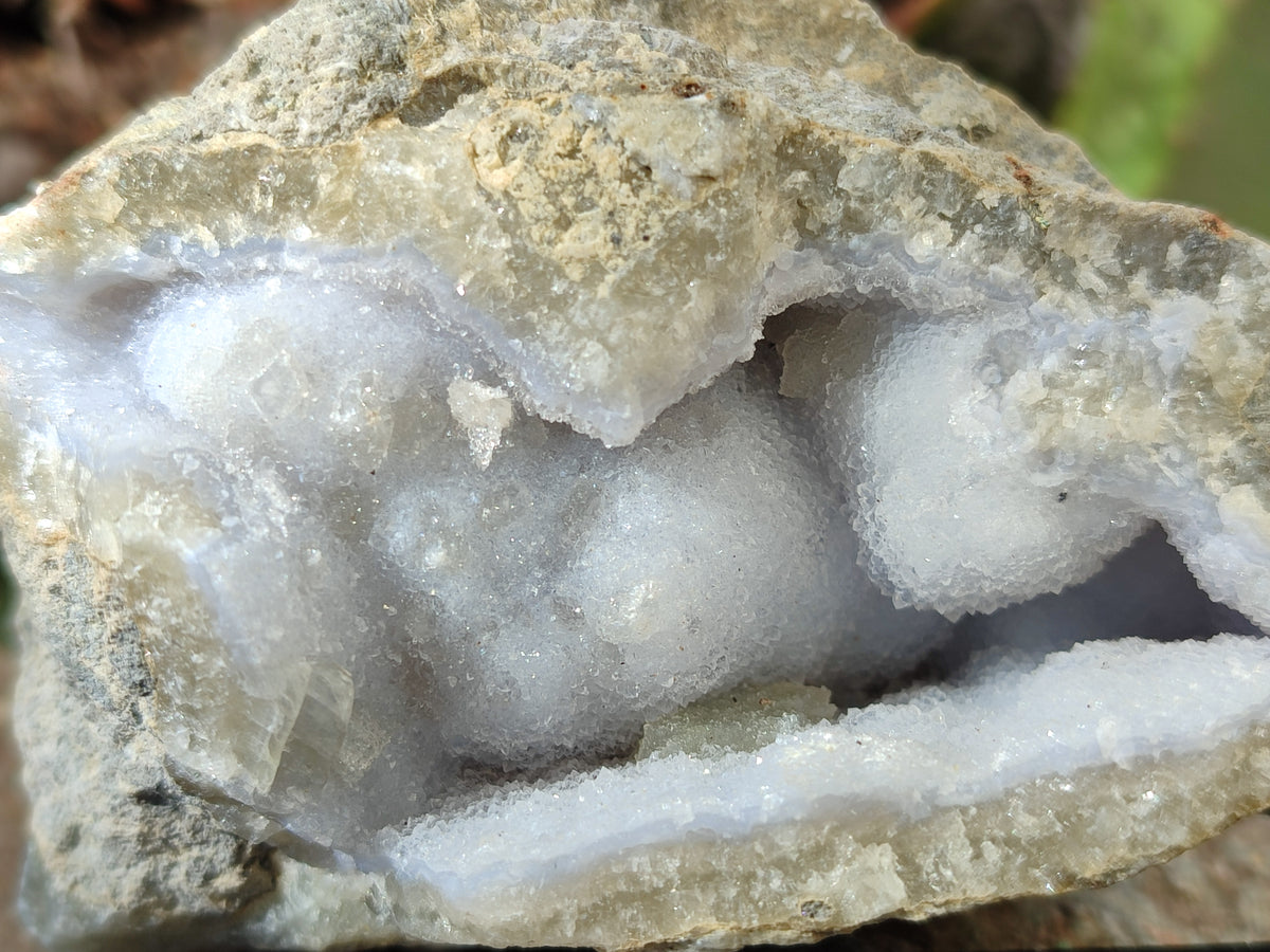 Natural Blue Lace Agate Geode Specimens x 6 From Nsanje, Malawi - Toprock Gemstones and Minerals 