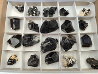 Natural Schorl Black Tourmaline Specimens with Hyalite Opal x 20 From Erongo, Namibia