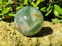 Polished Fluorescent Green Fluorite Spheres x 4 From Madagascar