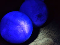 Polished Fluorescent Green Fluorite Spheres x 4 From Madagascar