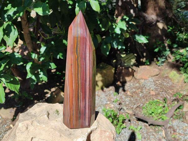 Polished Banded Tiger Iron Tower x 1 From Northern Cape, South Africa