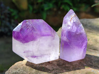 Polished Mixed Window Quartz Points Including Rutile and Citrine x 2 from Madagascar