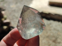 Polished Mixed Window Quartz Points Including Rutile and Citrine x 2 from Madagascar