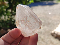 Polished Mixed Window Quartz Points Including Rutile and Citrine x 2 from Madagascar