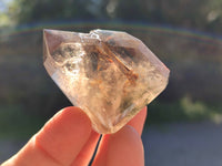 Polished Mixed Window Quartz Points Including Rutile and Citrine x 2 from Madagascar