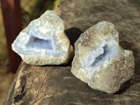 Natural Blue Lace Agate Geode Specimens x 24 From Nsanje, Malawi