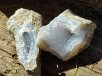 Natural Blue Lace Agate Geode Specimens x 24 From Nsanje, Malawi