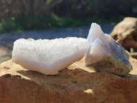 Natural Blue Lace Agate Geode Specimens x 24 From Nsanje, Malawi