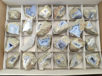 Natural Blue Lace Agate Geode Specimens x 24 From Nsanje, Malawi