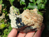 Natural Fluorescent Opal Hyalite with Schorl Tourmaline Specimens x 2 From Erongo, Namibia