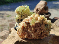 Natural Fluorescent Opal Hyalite with Schorl Tourmaline Specimens x 2 From Erongo, Namibia