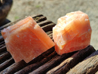 Natural Sunset Orange Rhombohedron Calcite Specimens x 35 From Spitzkop, Namibia