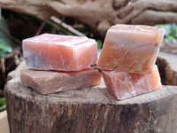 Natural Sunset Orange Rhombohedron Calcite Specimens x 35 From Spitzkop, Namibia