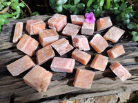 Natural Sunset Orange Rhombohedron Calcite Specimens x 35 From Spitzkop, Namibia