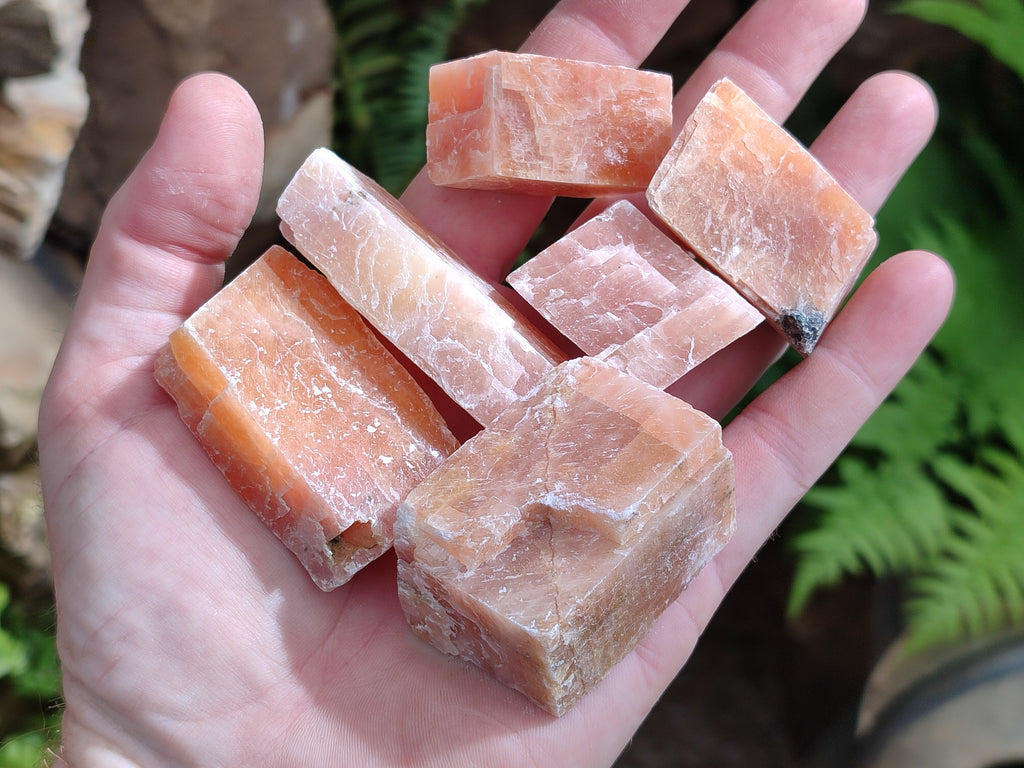 Natural Sunset Orange Rhombohedron Calcite Specimens x 35 From Spitzkop, Namibia - Toprock Gemstones and Minerals 
