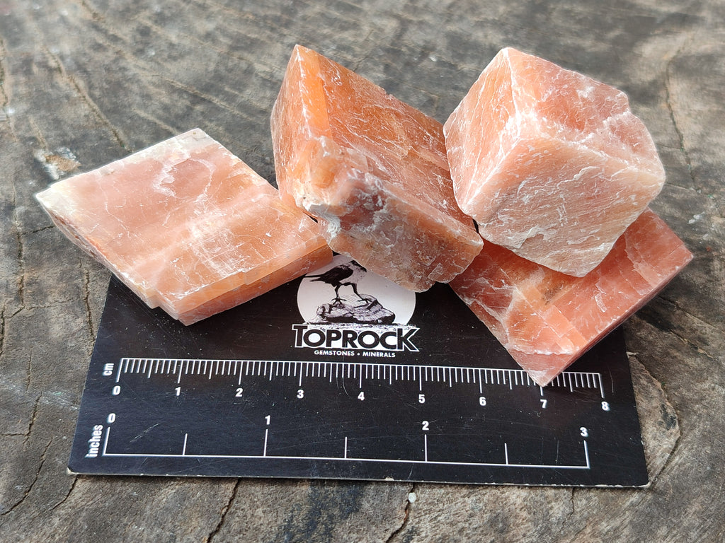 Natural Sunset Orange Rhombohedron Calcite Specimens x 35 From Spitzkop, Namibia - Toprock Gemstones and Minerals 