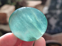 Polished Green Fluorite Palm Stones x 20 From Madagascar