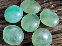Polished Green Fluorite Palm Stones x 20 From Madagascar